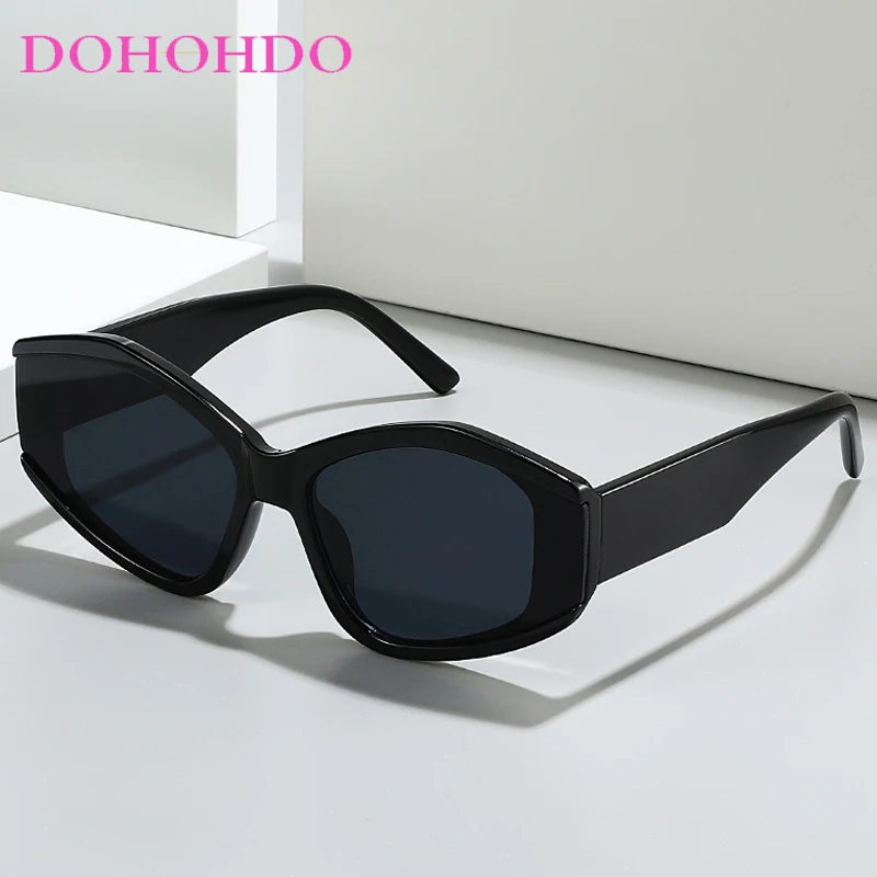 

DOHOHDO New Y2K Oval Cat Eye Sunglasses Color Future Sense Of Technology Girls Net Red Sunglasses Women Sunglasses Trendy Men