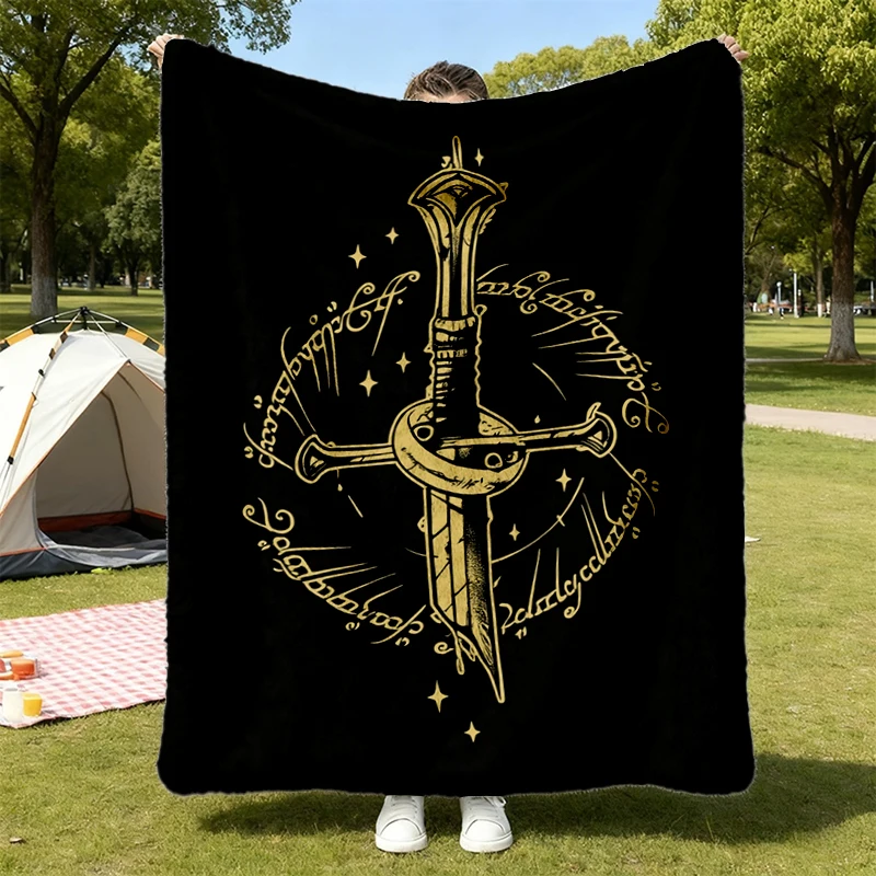 The Fellowship Flannel Blanket, Second Breakfast Club Book Lover Flannel Throw, Geeky Movie Cozy Blanket