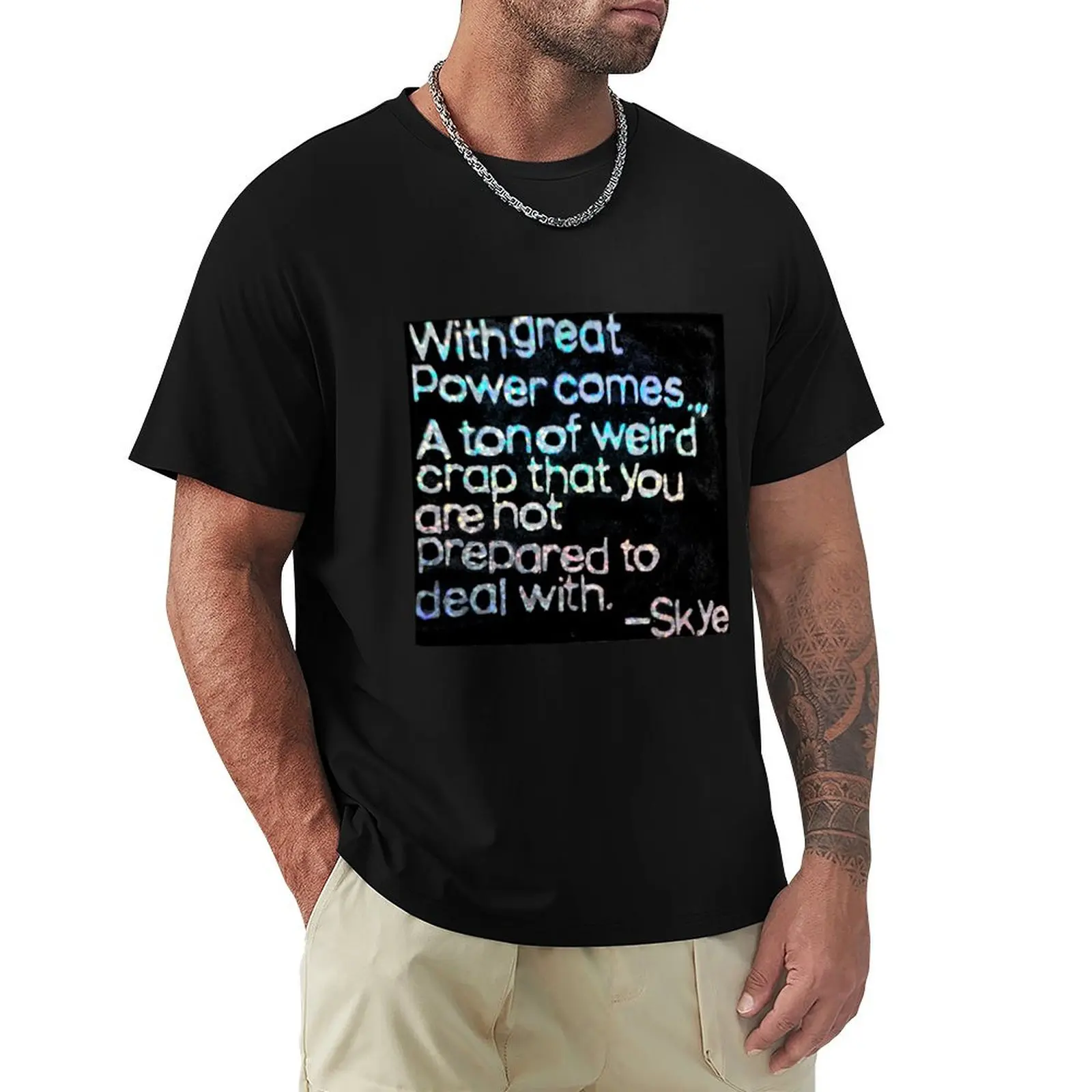 With great power comes... (Rustic Background Version) T-Shirt g man t shirts for men T-Shirt