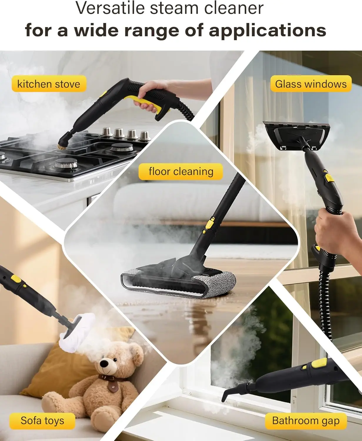 Multi-Purpose Steam Cleaner with 23 Accessories, 16.4-ft Cord