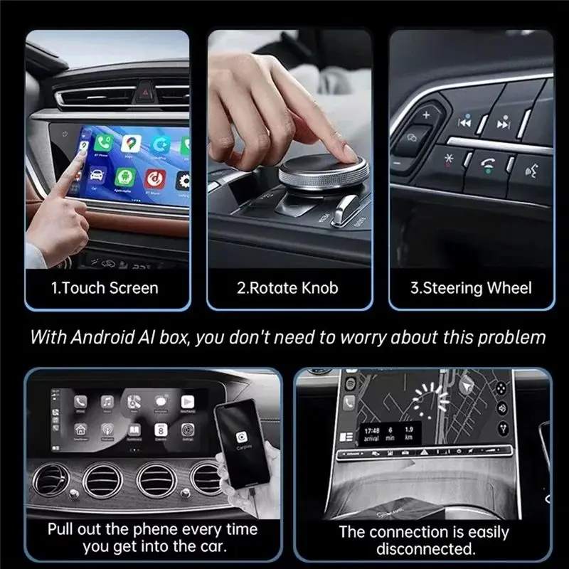 Smart AI Box Wireless Android Auto For Carplay Adapter USB Multimedia Video For Youtube Car Accessories