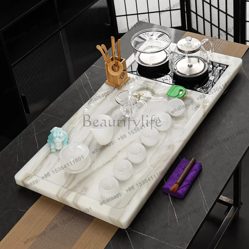 Factory Direct Sales Living Room Rectangle Tea Tray Decorative Ceramic Accessories Ceremony Tea Tray Tableware Hospitality Bande