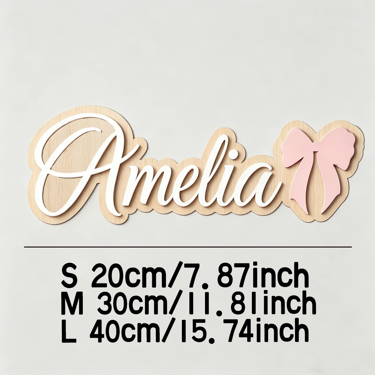 Personalized Bow Decor Wooden Name Sign,Party Decor,Home Decor,Plaques,Photo Props,DIY Paintable,Valentines,Christmas,Name Sign view 5