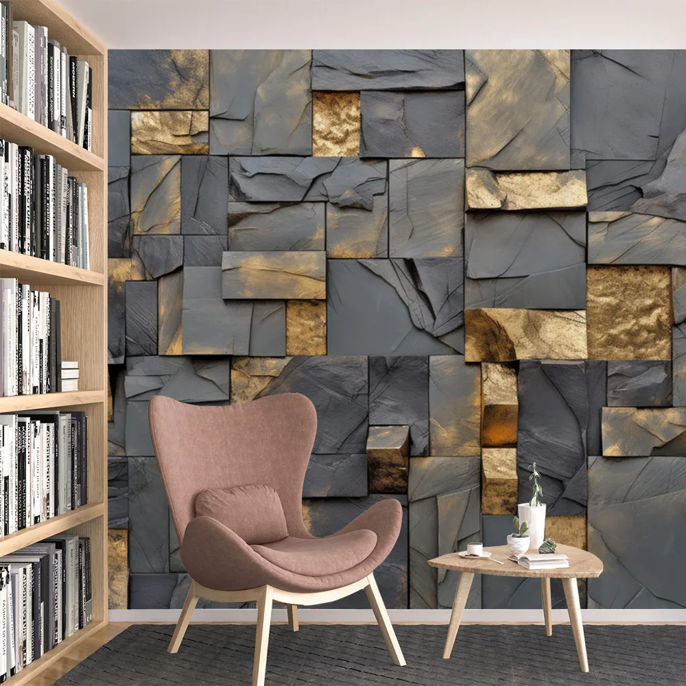 

Custom Wallpaper Wall Papers Home Decor Contact Paper Peel and Stick Optional Wallpapers for Living Room Brick Stone Style Mural