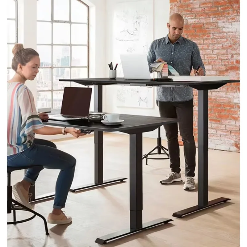 مكتب ألعاب بتصميم عصري RGB قابل للتعديل مع أداة ضبط الارتفاع الكهربائية الدوارة وقابلة للتمديد للاستخدام المكتبي #2