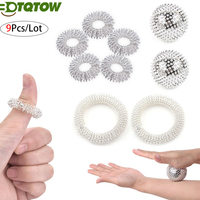 9Pcs/Lot Hand Foot Magnetic Therapy Spiky Massage Ball Needle Massage Handball Magnetic Finger Massage Rings Palm Acupuncture