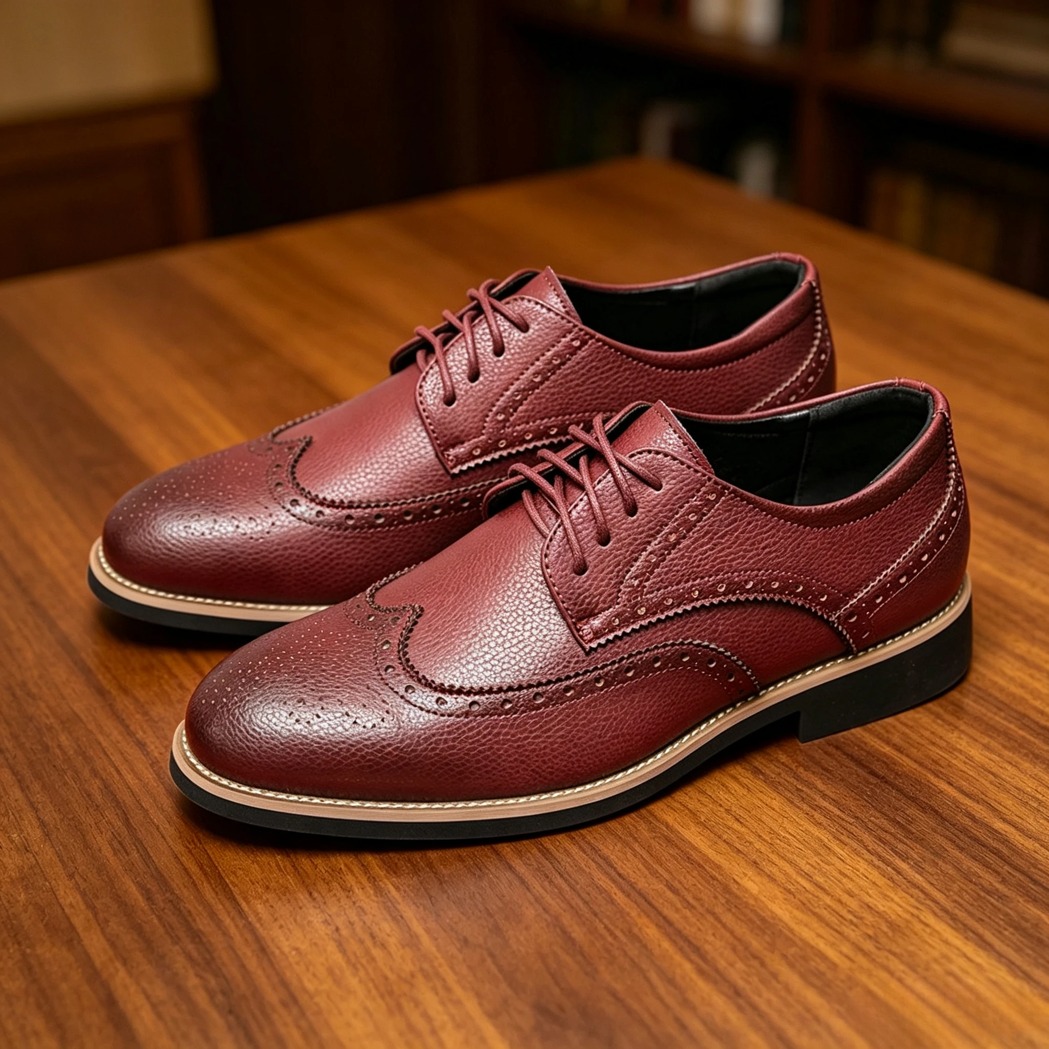 High End Brand Men's Leather Casual Shoes Trend Blue Brogue Shoes Classic New Office Men's Business Dress Shoes Thick Sole