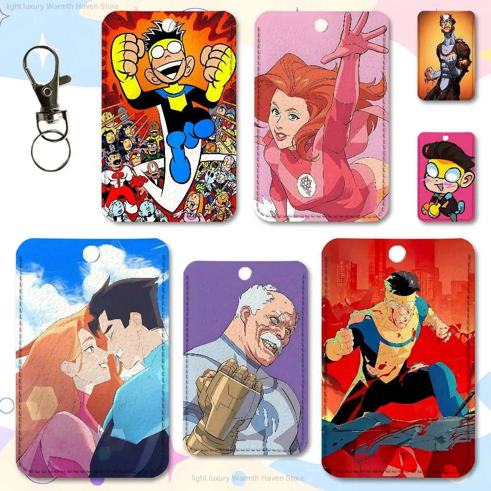

Cute Chibi I-Invincible Premium PU Leather Card for Daily Use Holder Card Case with Metal Carabiner Customizable Design