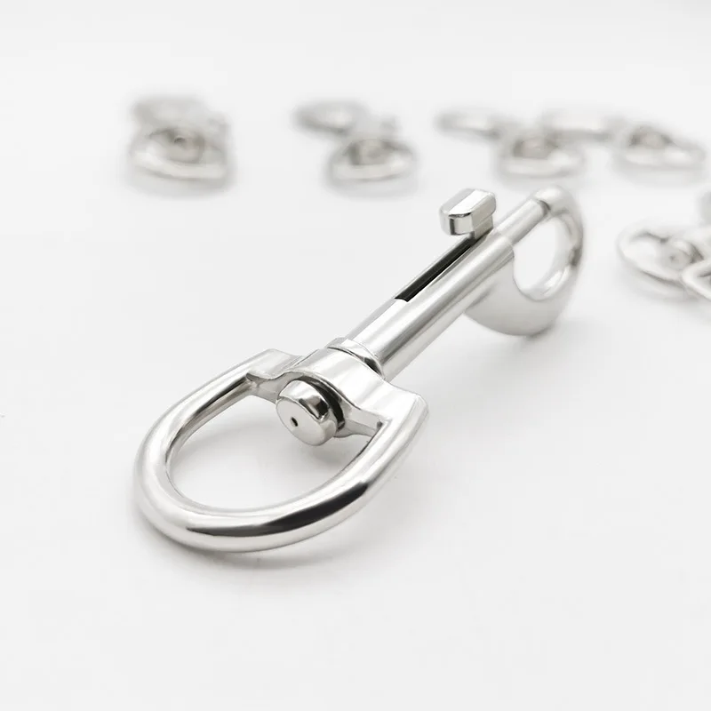 5 peças de aço inoxidável grau marinho 316 oval extremidade única parafuso de olho giratório gancho de pressão 65mm 72mm 82mm 91mm para coleira de cachorro sucba mergulho