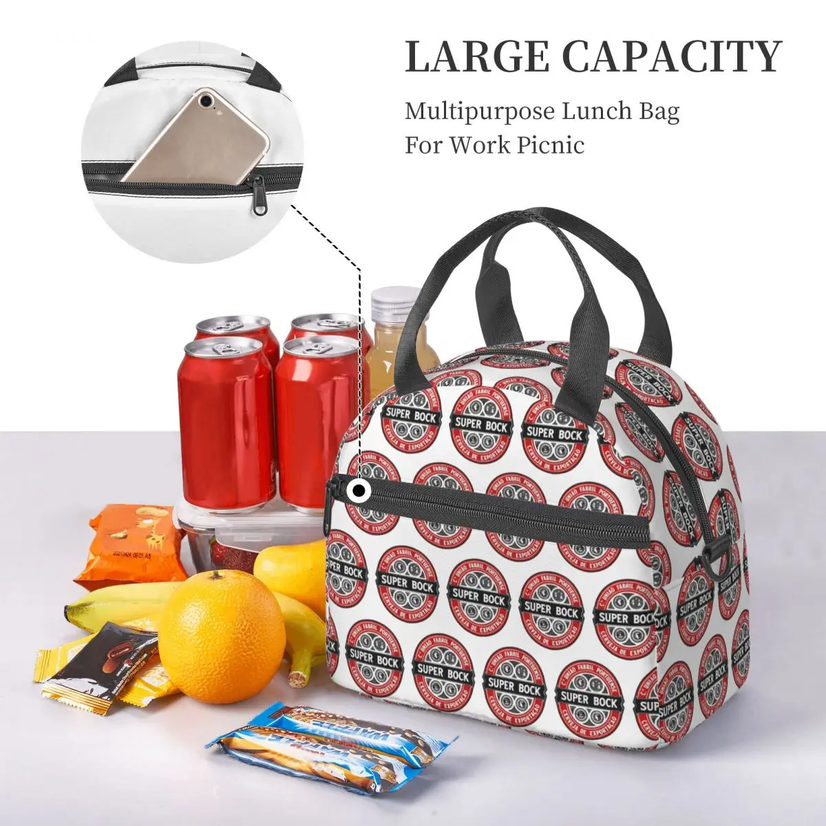 Super Bock Insulated Lunch Bag for School Picnic Storage Food Boxes Leakproof Cooler Thermal Lunch Box Tote