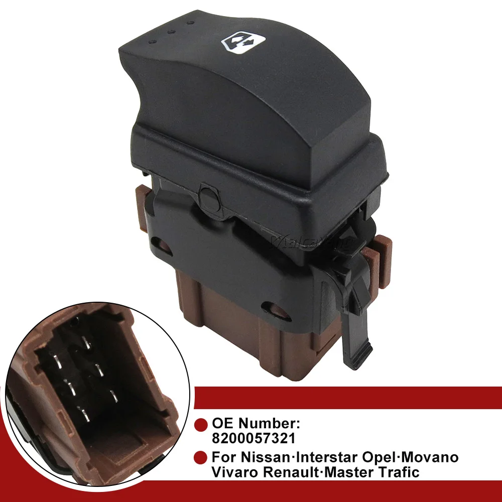 Window Switch Control Button For Nissan Interstar Opel Movano Vivaro Renault Master Trafic II MK2 8200057321 82 00 057 321