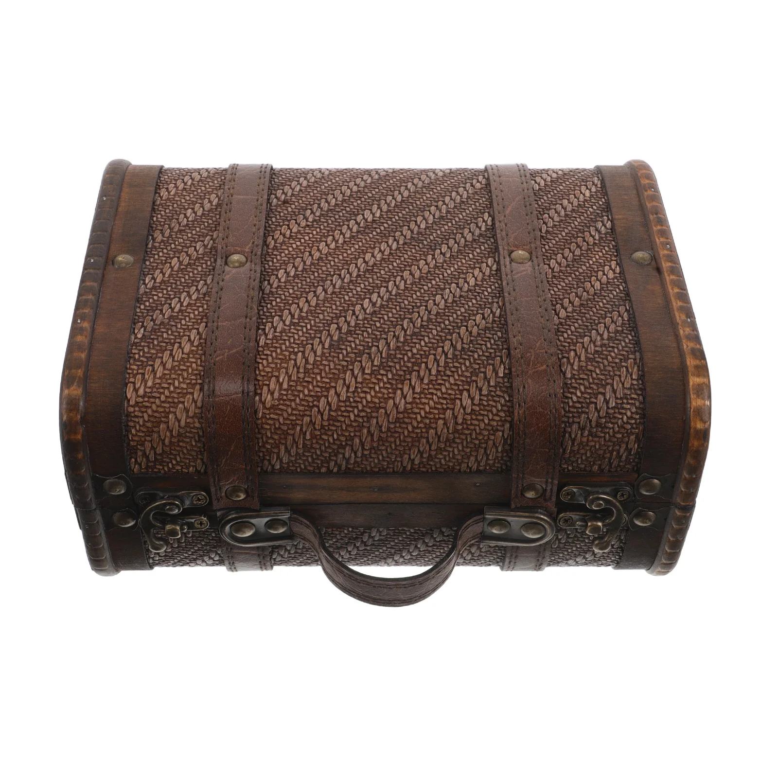 

Vintage Wooden Suitcase Prop Retro Storage Chest Small Decorative Keepsake Box Treasure Chest Home Decor