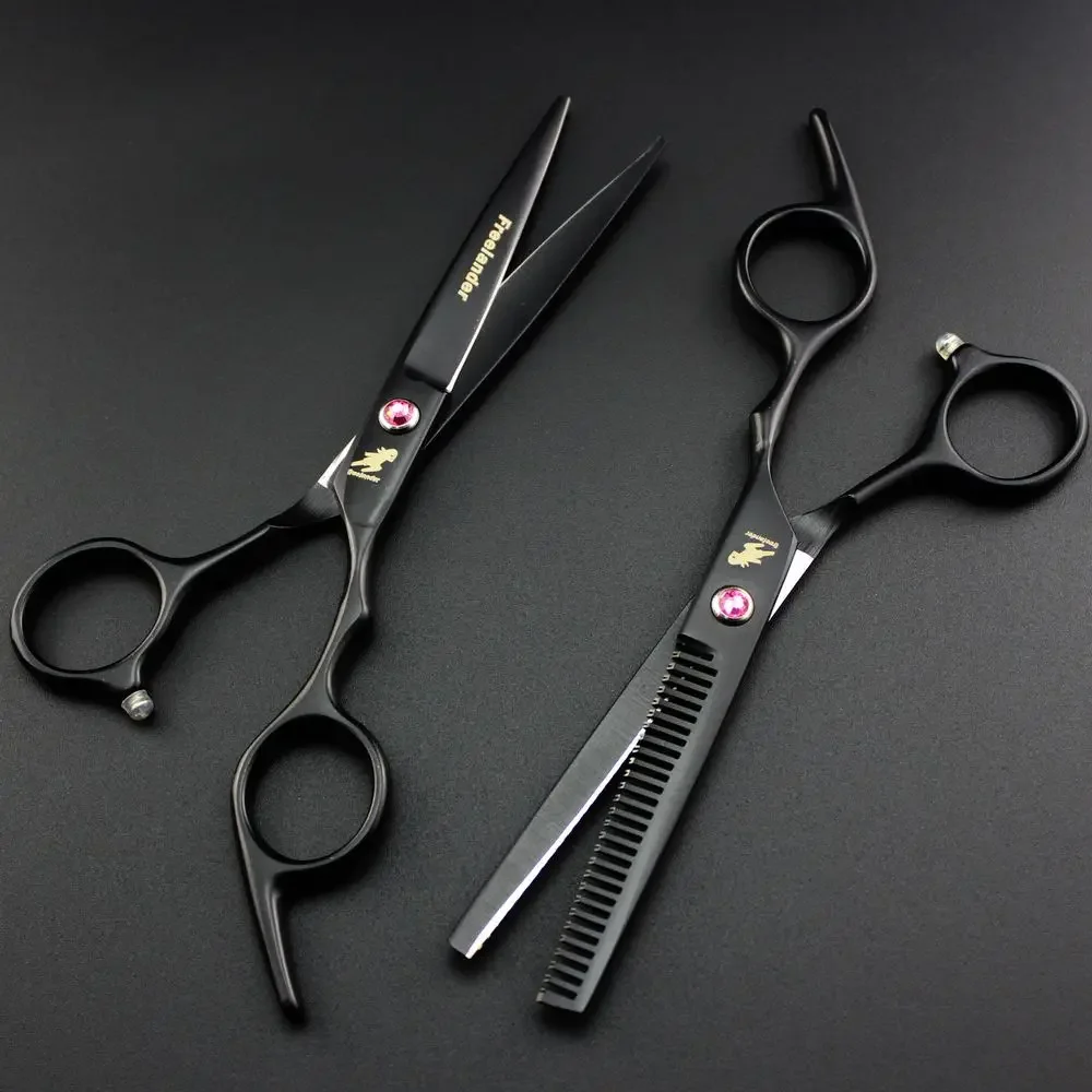 

6 Inch Professional Hair Scissors Black Hairdressing Cutting Thinning Shears Barber Scissor