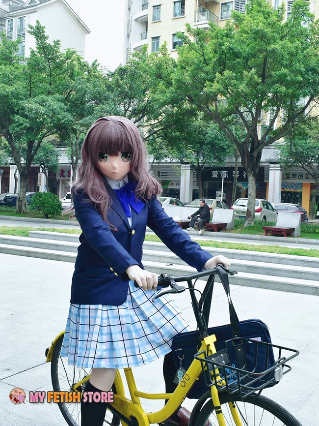 (KRM507) Ręcznie robiona kobieta/dziewczyna Żywica 3/4 Głowa Japońska postać z kreskówki Cosplay Maska Kigurumi Crossdresser LOLL