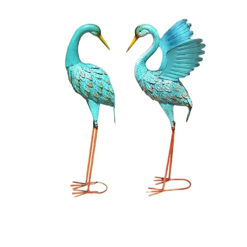 Artificial Flamingo Bird Ornament,Home Outdoor Garden,Artificial Fake Pond Statue,Landscape Decoration,Metal Animal