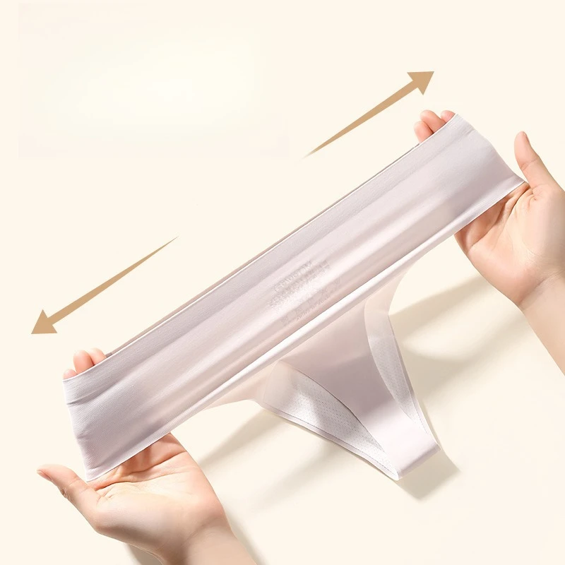 Ice Silk Women's Thongs Sexy Seamless Panties Low-rise Female Briefs Underwears Yoga Fitness Solid Panty Sexy Lingerie G-String