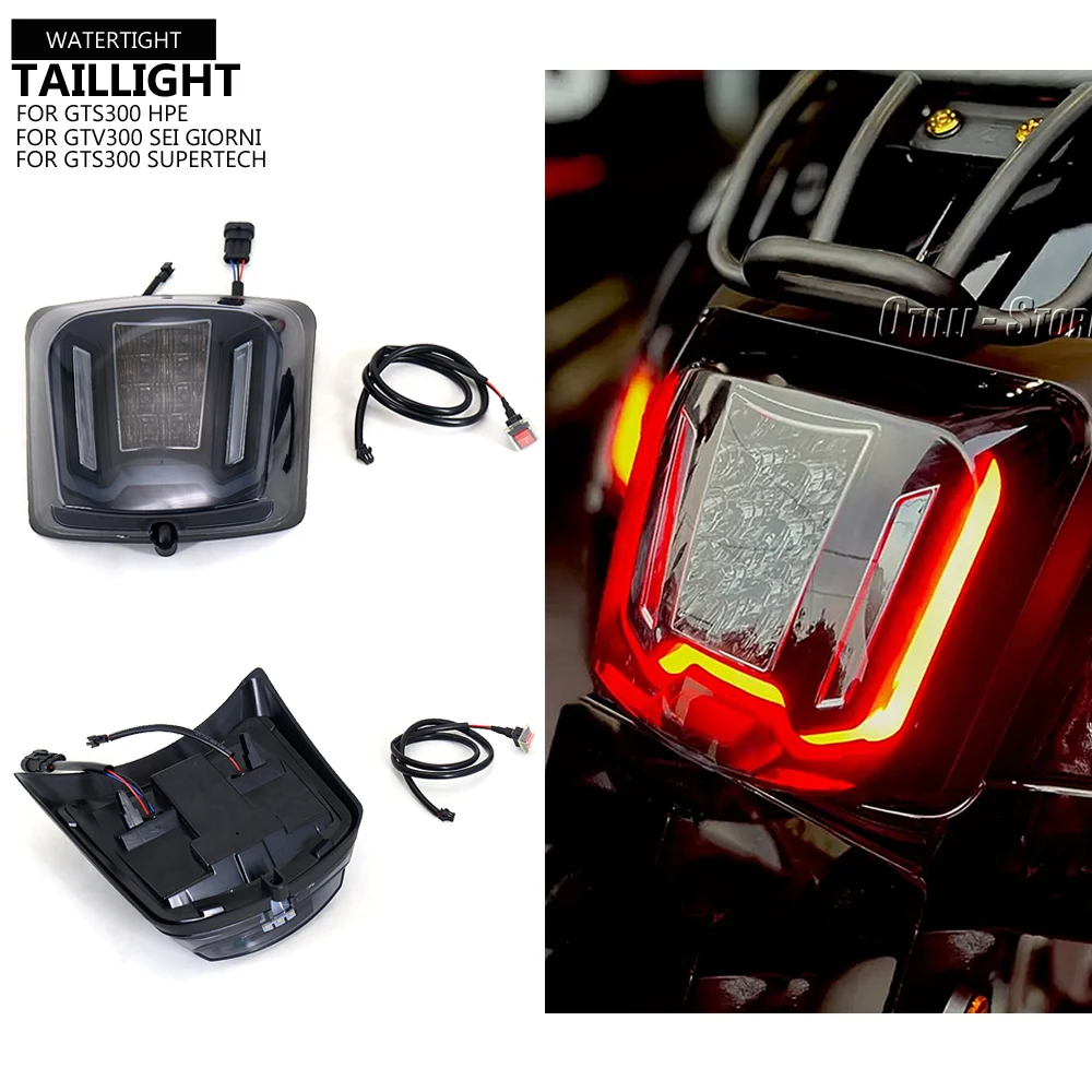 

New MotorcycleFor Vespa GTS300 HPE GTS 300 Supertech GTV300 GTV 300 Sei Giorni LED Tail light taillight Rear Lamp Housing Suit