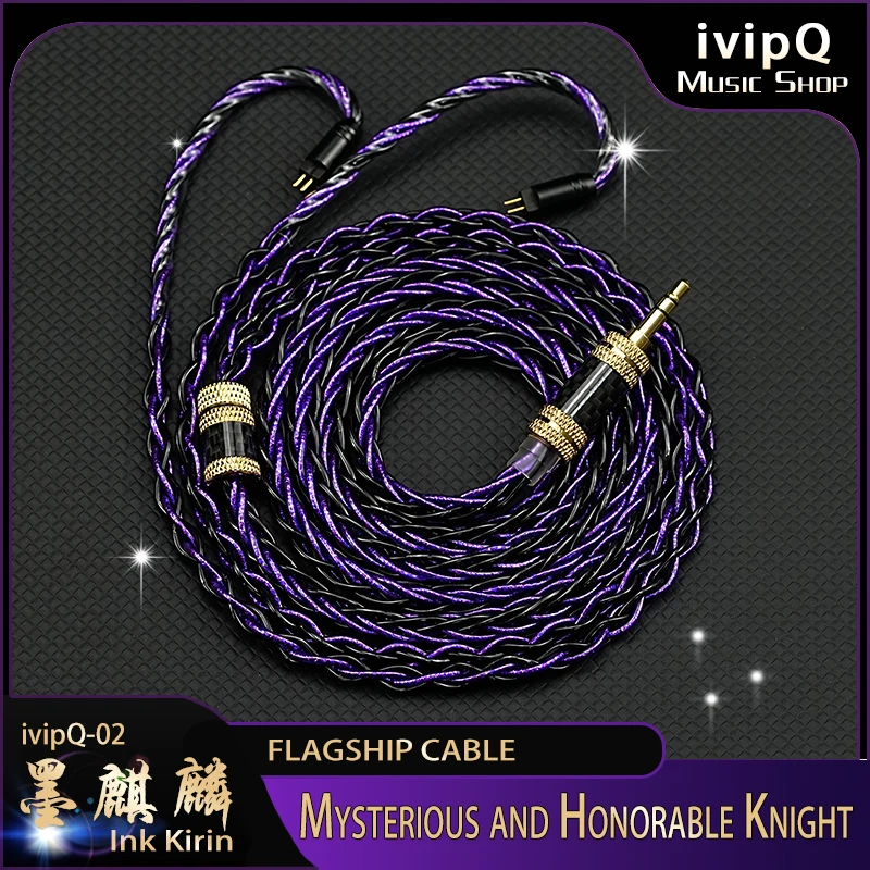 IvipQ-02 DIY Earphone HiFi unggulan kabel Upgrade IEM konduktor multi-elemen dengan MMCX/0.78mm 2Pin/N5005/I900 untuk AKG MK4 IEM