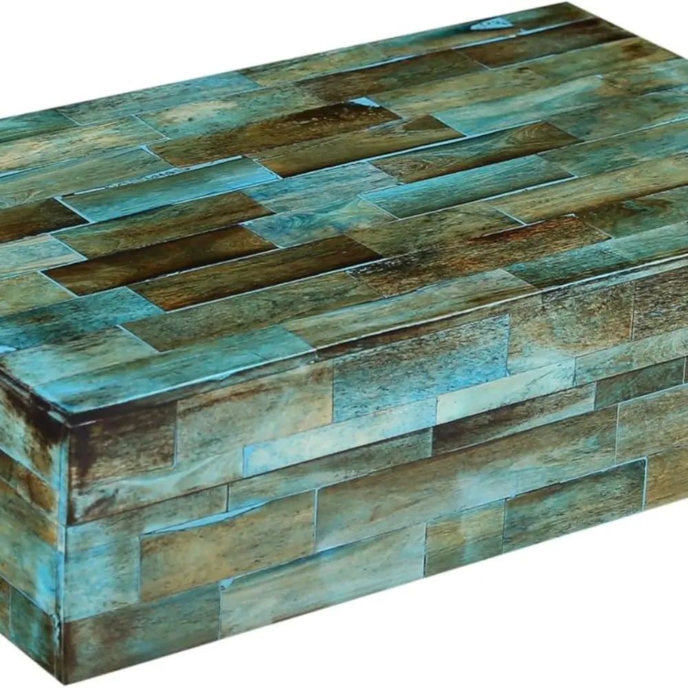 

Декоративный ящик для хранения Verdigris с крышкой — органайзер для дома и офиса 10x6x2,5