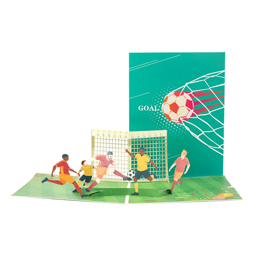 

3D Football Birthday Greeting Card Premium Paper Design for Kids Teens Adults Celebrate Theme Cheerful Gift