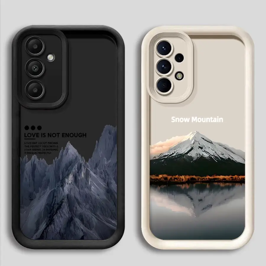 Soft Shell Phone Case for Samsung Galaxy A32 A56 A14 A33 A24 A13 A16 A23 A12 A26 A22 A36 A34 Cartoon Snow Mountain Pattern