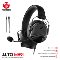 FANTECH MH91 Gaming Headset With 3.5mm Plug 50mm Drivers Surround Sound HD Mic Headphone For PS4 PS5 XBox PC Gamers