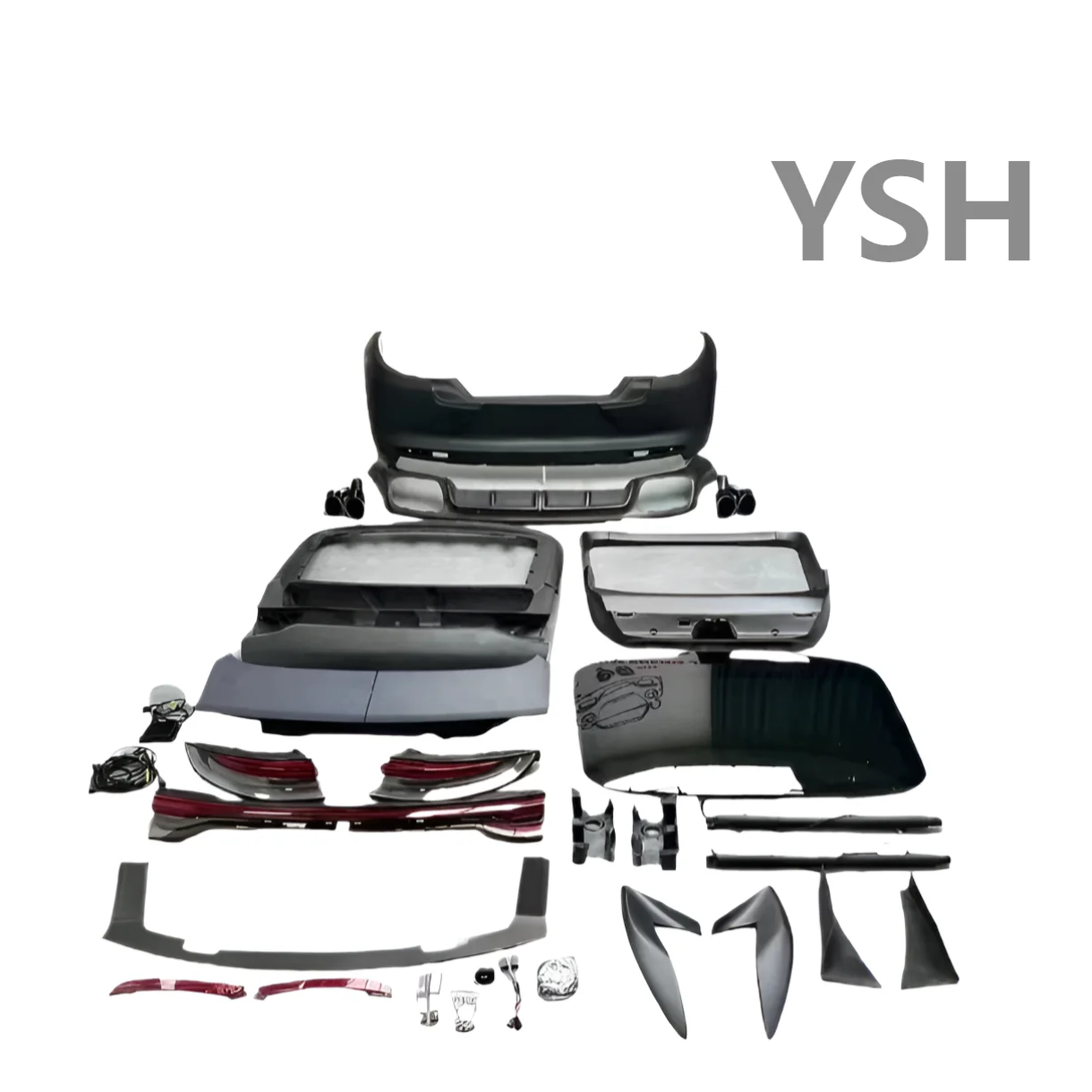 High Quality Front and Rear Car Bumpers Assembly Through Taillights Trunk Cover Suitable for Porsche Panamera 970 Upgrade 971