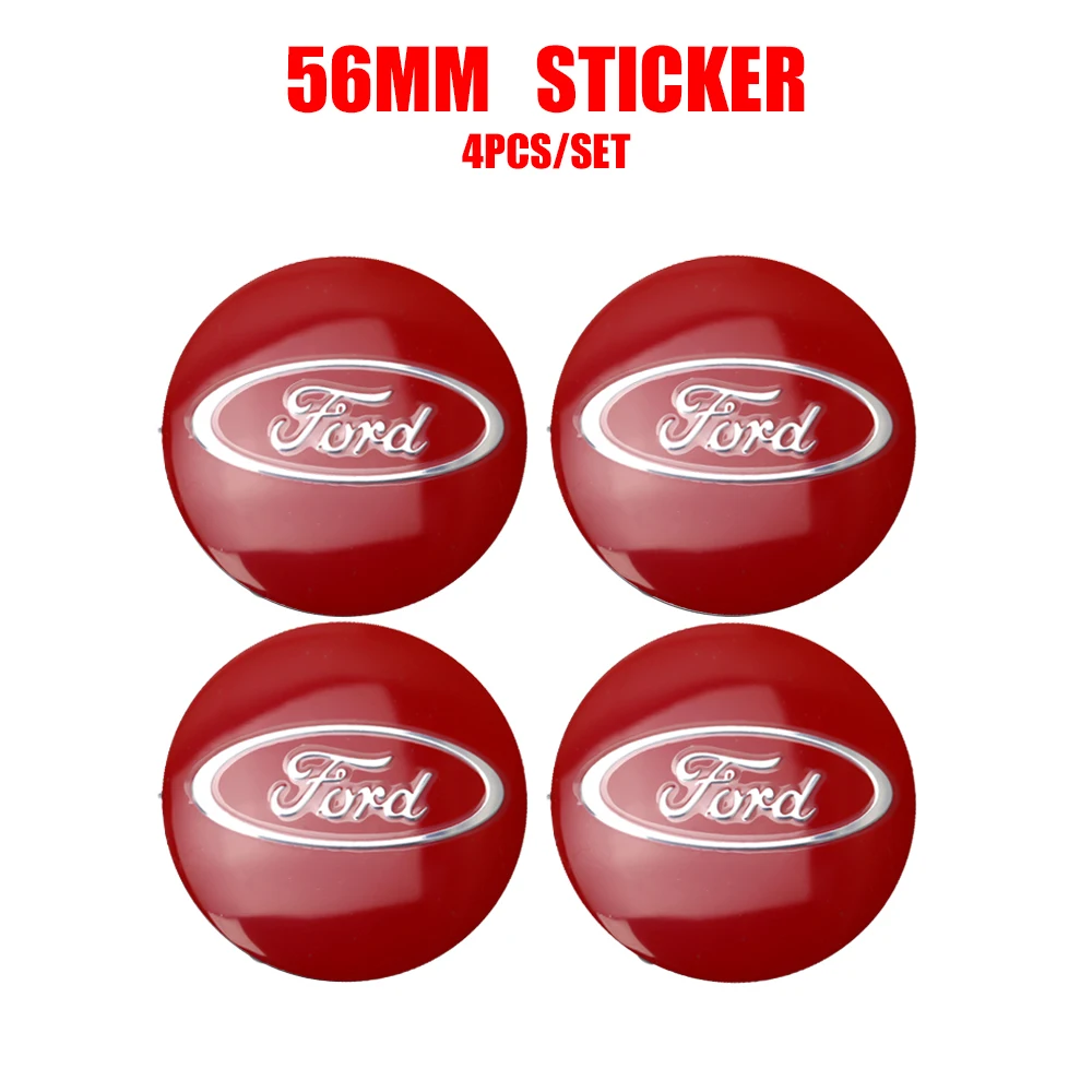 4pcs 56/60mm Car Wheel Center Hub Caps Cover Badge Stickers Center Cover For Ford 2 Fiesta Mondeo Fusion Escape Edge Kuga Shelby