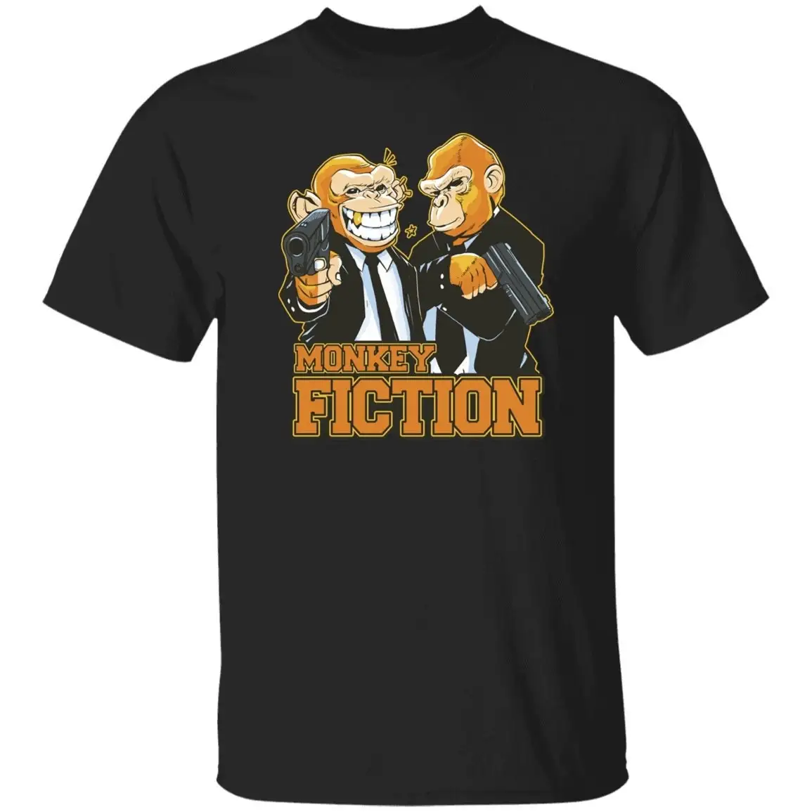 Monkeys Fiction Parody T Shirt Funny For Dad Monkey Gorilla Jungle Animal Lovers GifT