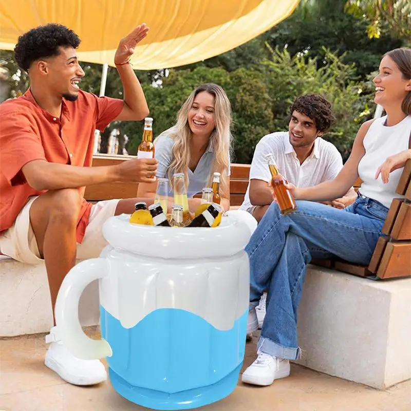 

Parties Ice Buckets Drink Cooling Ice Barrel Inflatable Beverage Cooling Barrel For Beach Camping Pool Parties Barbecue Picnic