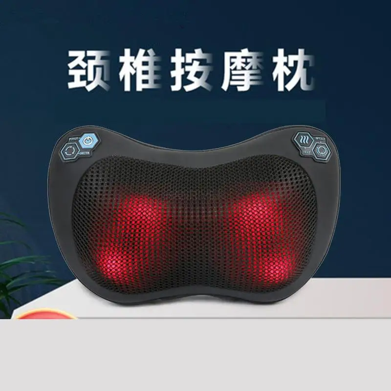 Neck massager kneading massage hot compress back and waist in-vehicle home small Cervical spine massage pillow