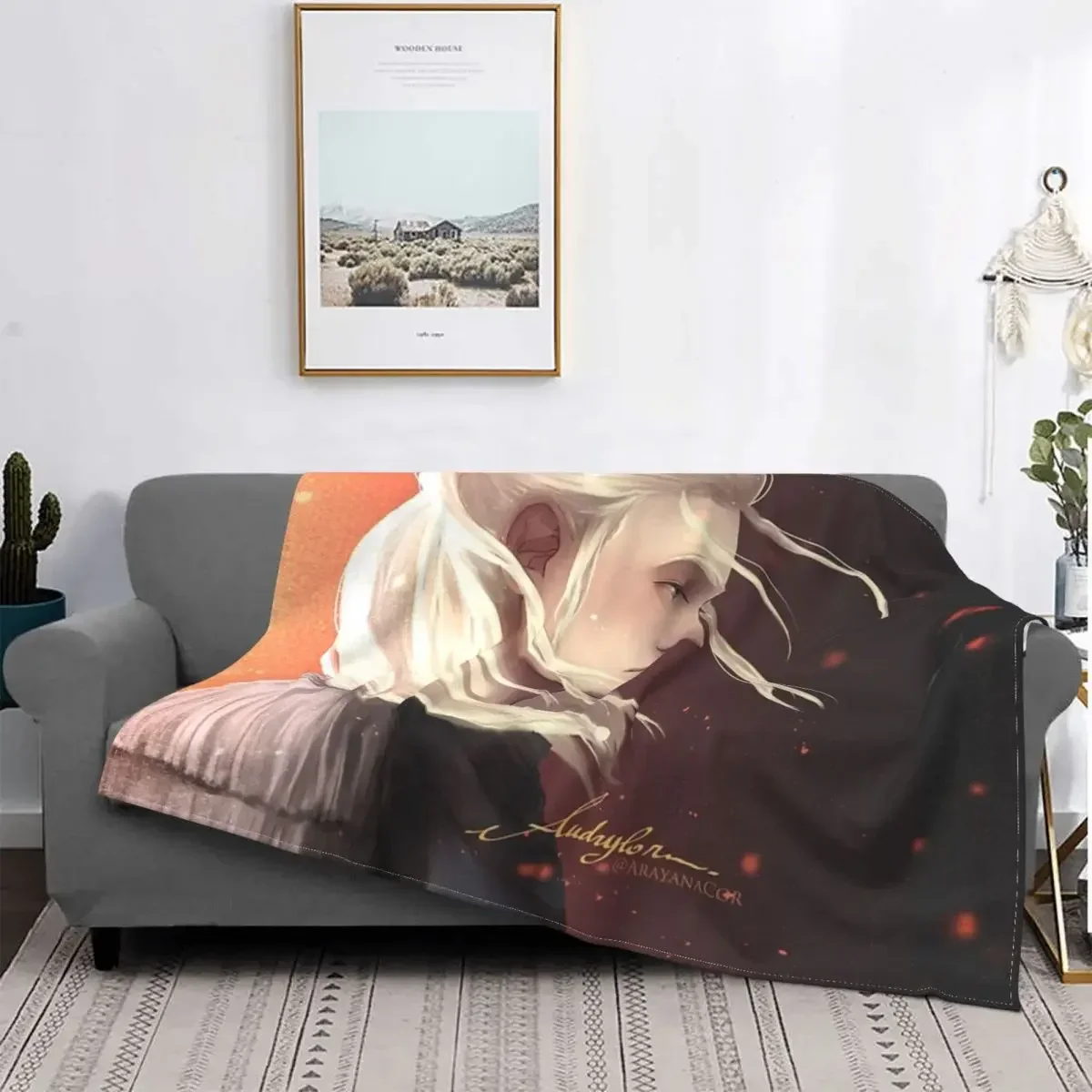 Daemon Targaryen Flannel Fleece Throws Blanket Sofa Winter Warm Bedding House Of Drgon Blanket Thin Quilts Office Nap Blankets