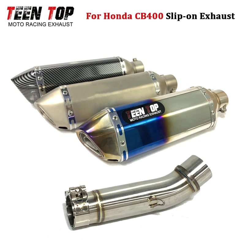 

CB400 Slip-on Exhaust For Honda CB400 Exhaust Muffler 51mm Motorcycle Exhaust Middle Pipe Connect Escape Moto Tailpipe DB Killer