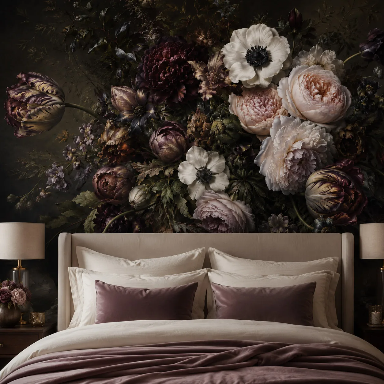 papier-peint-mural-floral-vintage-fonce-pivoine-bordeaux-anemone-tulipe-decoration-de-chambre-a-coucher-style-ancien-ne-necessite-pas-de-colle-autocollante
