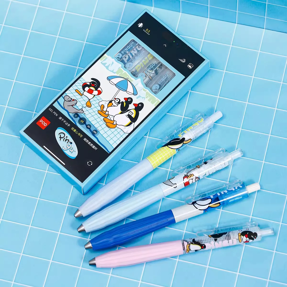 

Platinum × PINGU Pool Party Collaboration 0.5mm Needle Tip Black Gel Pen