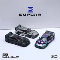 SUPCAR 1:64 Ferrari F40 Black Carbon Silver Plated Color Plated True Scale Miniatures Alloy Model Collection Toy Birthday Gift