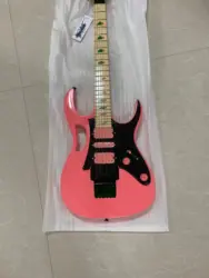 Classic custom 6 string double rocker bridge electric guitar, pink body, 5 spelling neck, double single and double pickups, supp