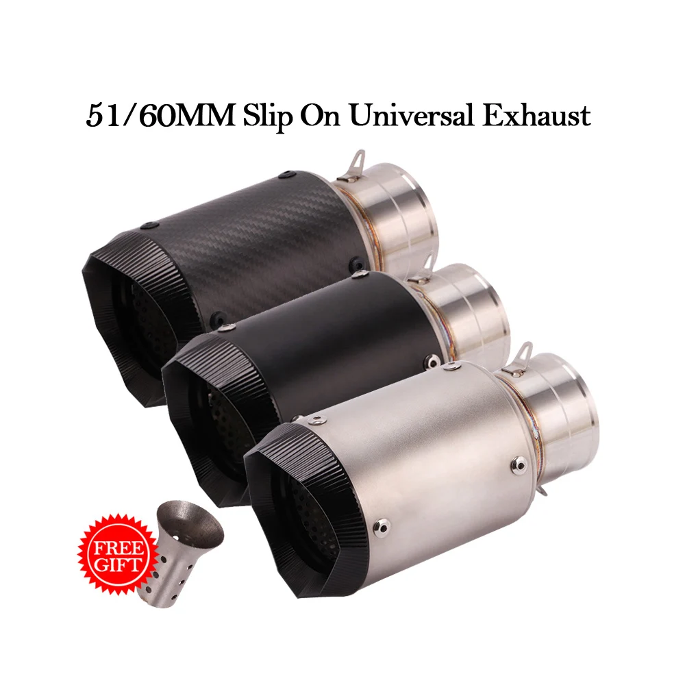 Motorcycle Exhaust Down Pipe Carbon Fiber Moto Silencer Austin Muffler Universal For IKASAWAK AHAMAY 51MM Innovative 