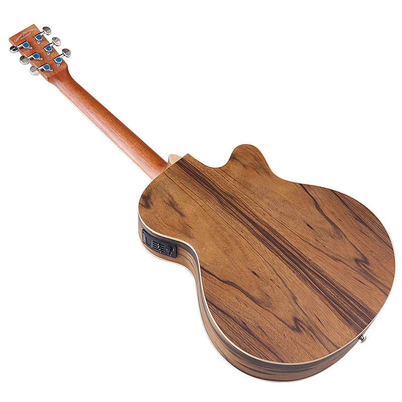 Left Hand 6 String Electric Acoustic Guitar 40 Inch Cutaway Design Good Handicraft Folk Guitar Spruce Wood Top