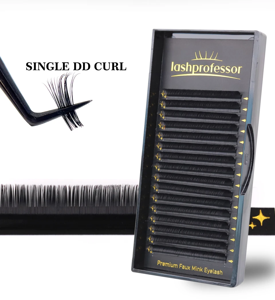 

Lashprofessor 16Rows Natural Single Eyelash Extension Premium Individual Cashmere Eyelash Normal Fanning Russian Volume Eyelash