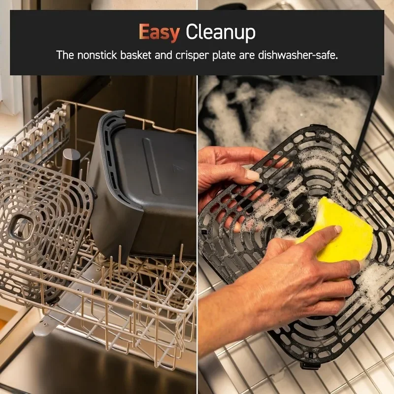 Аэрофритюрница COSORI TurboBlaze Компактная аэрофритюрница емкостью 6,0 литра, которая запекает, запекает, устойчив, 9 функций, 5 скоростей курят быстрых 95% меньше масла