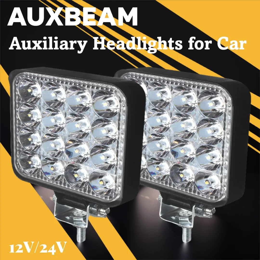 

24V Search Light Work Light Bar for Car Truct Atv Tractor Square Headlights 48W Spotlight Waterproof 4x4 Offroad Accessorie