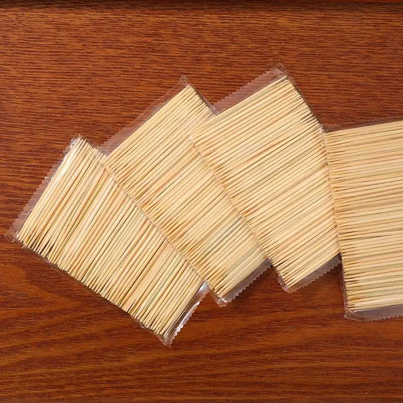 100/500 Pcs Disposable Toothpick Bag Portable Double Headed Bamboo Toothpick Odorless Toothpick Fruit Swab Snack