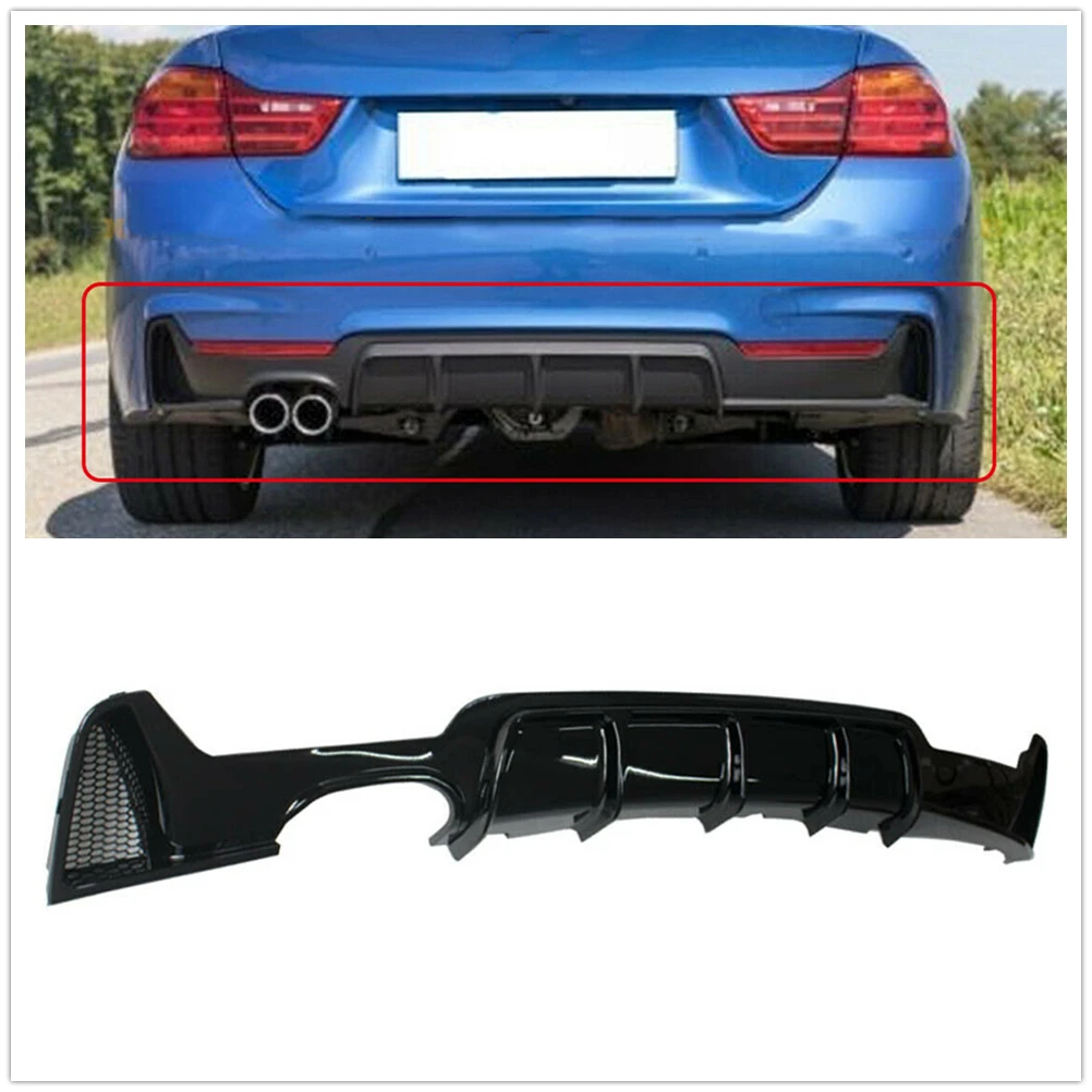 

For BMW F32 F33 F36 435i 4 Series 2014 2015 2016 2017 2018 2019 2020 M Sport Rear Bumper Diffuser Lip Gloss Black Boot Spoiler