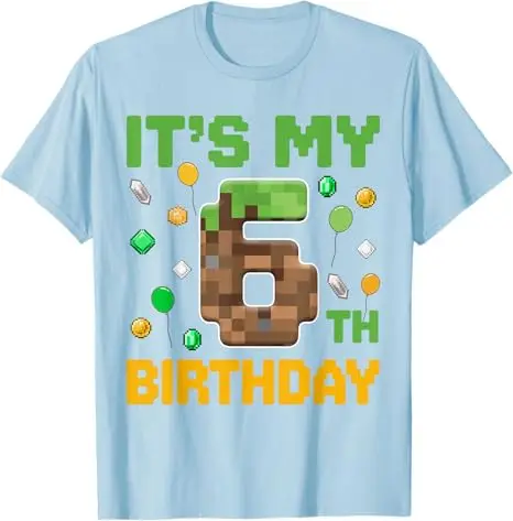 Geburtstags-Junge „It's My 6. Birthday Gamer Pixel Number Six“ T-Shirt Fashion Sons Nephew Enkel B-Day Geschenk Videospiel Spruch T-Shirt – Detail 10