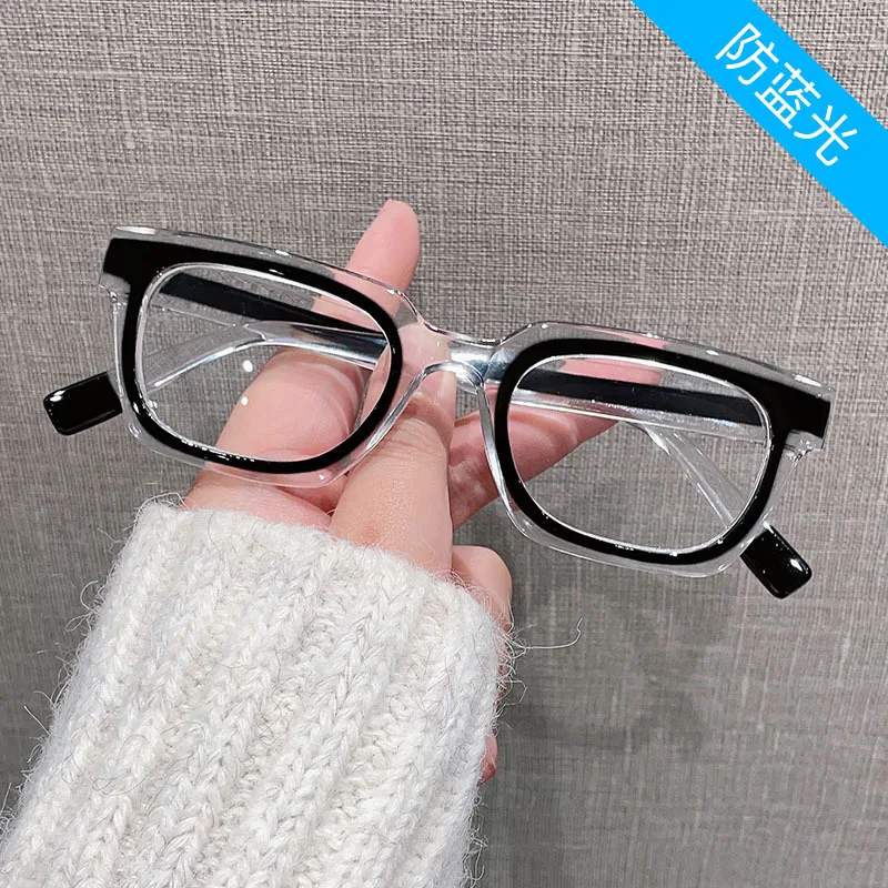 Square Shape Men's Eyeglasses Frame Patchwork Color Stylish Woman Glasses Frames Vintage Anti Blue Light Men Eyewear