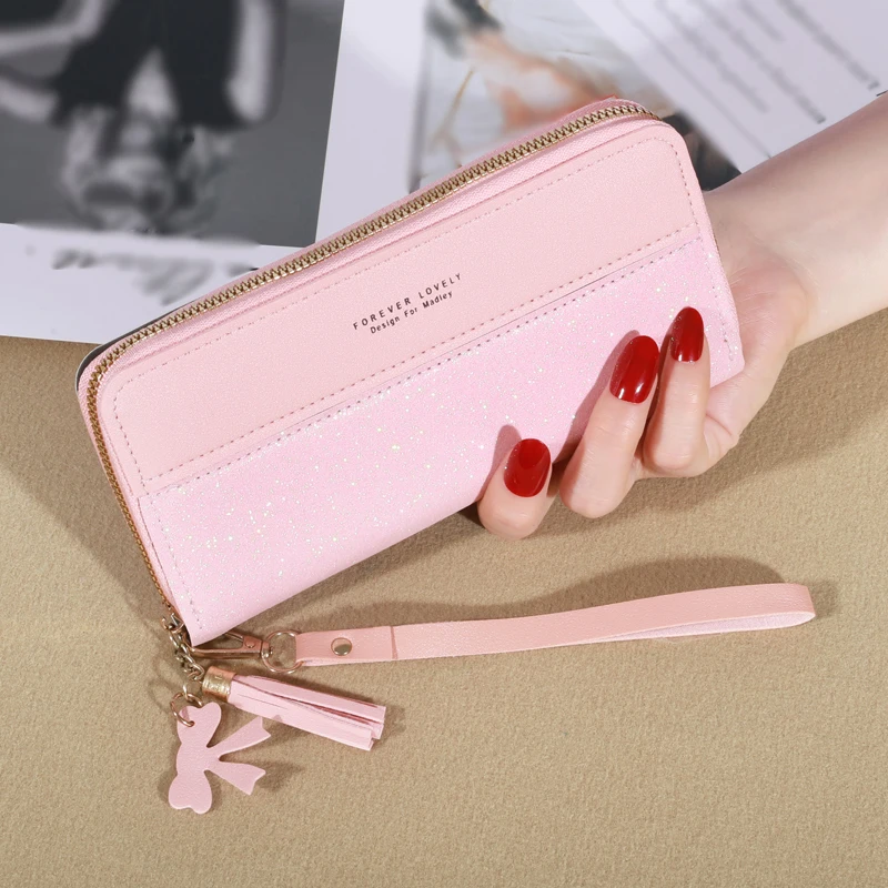 Fashion Zipper Wallet Ladies Long Wallet Tote Bag Coin Card Holder PU Leather Wallet Wallet