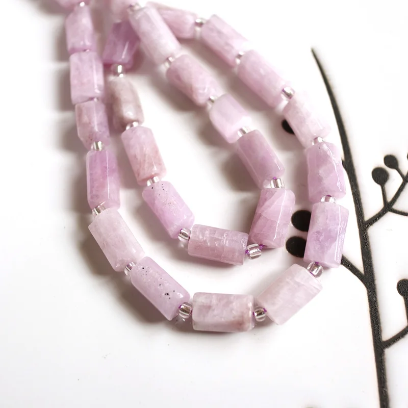 Natural Faceted Cylinder Gem Stone Beads 15