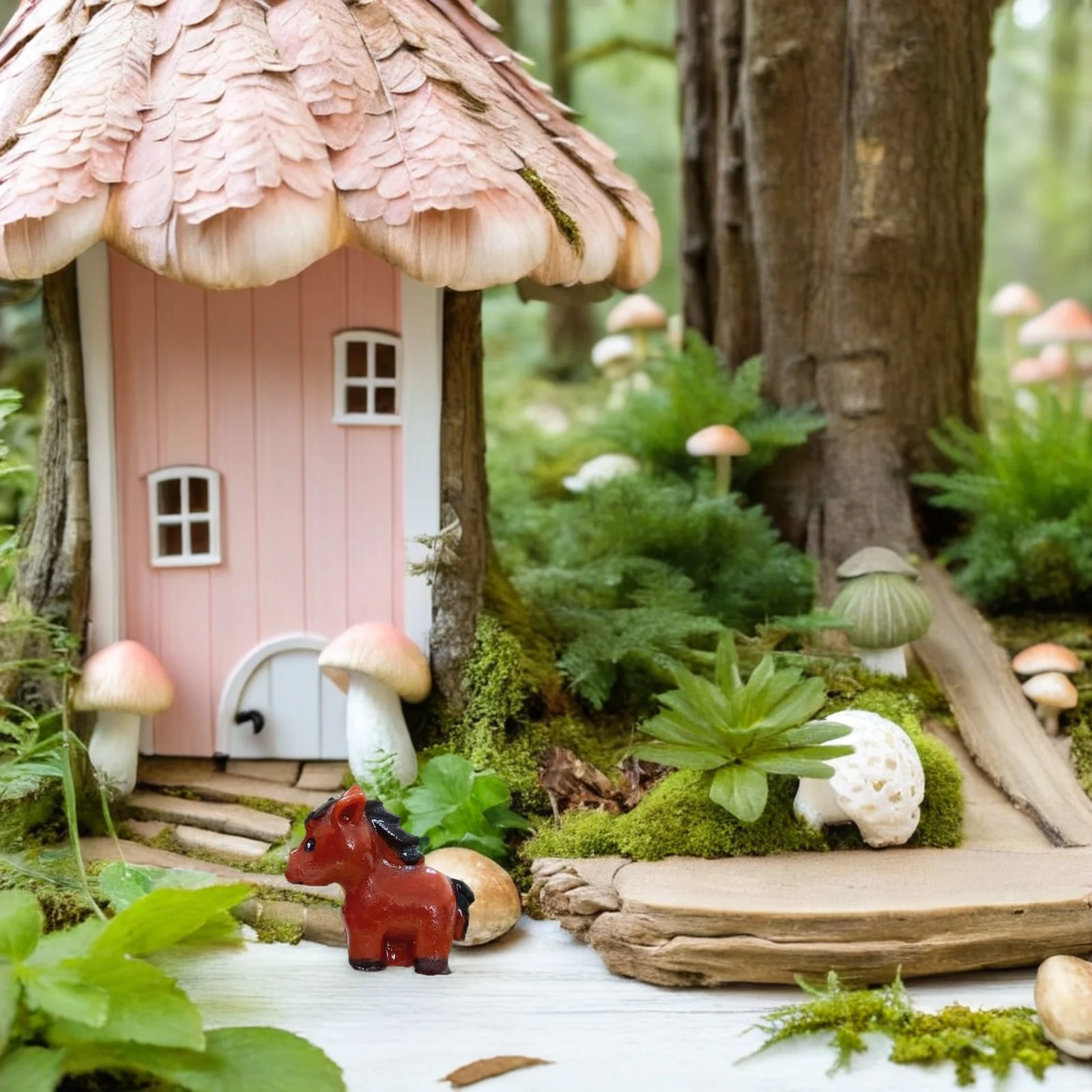 

12pcs Mini Horse Figurines Resin Animal Models For Moss Terrarium Fairy Garden Decor Cake Topper Party Favors Year Of The Horse