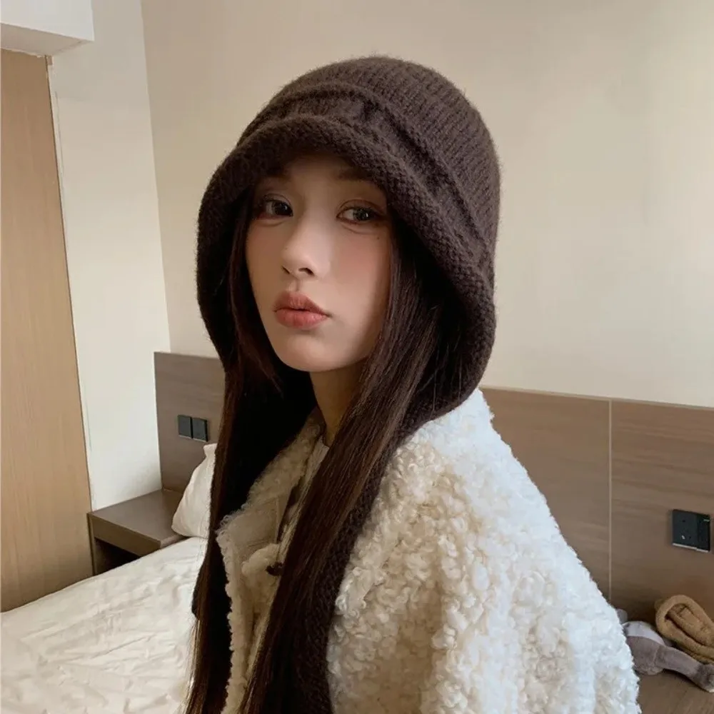

Fashion Lace-up Design Knitted Hats Warm Adjustable Earflap Beanies Windproof Winter Hats